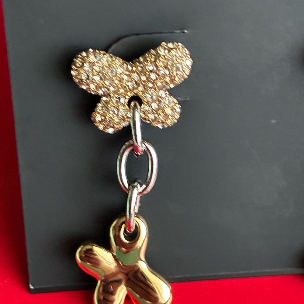COACH Earrings,Coach Gold and Silver Butterfly Earrings - Picture 3 of 8